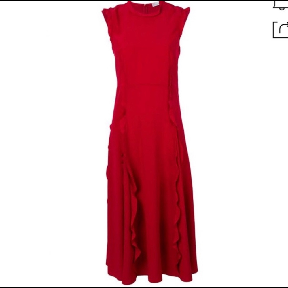 Red Valentino Ruffle Midi Dress